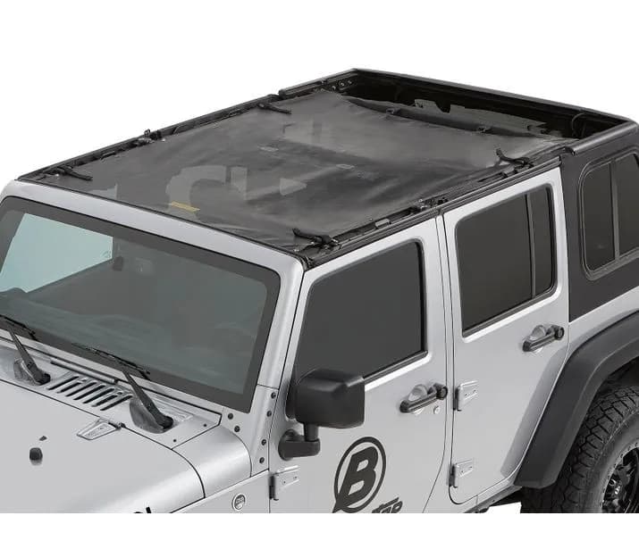 Jeep Wrangler Bikini Top Sun Extended Safari Style Bikini Top For Jeep 2007-2018 Wrangler JK 4 Door Mesh Bestop