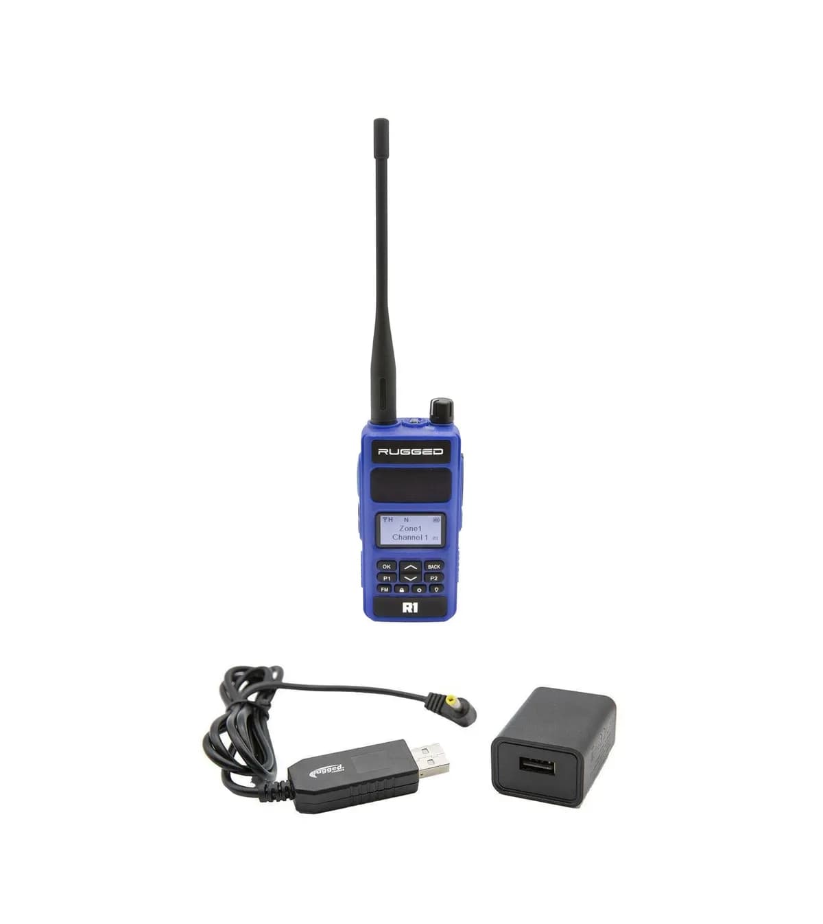 Rugged Radios R1 Business Band Two Way Handheld Radio - Digital and Analog - Blue