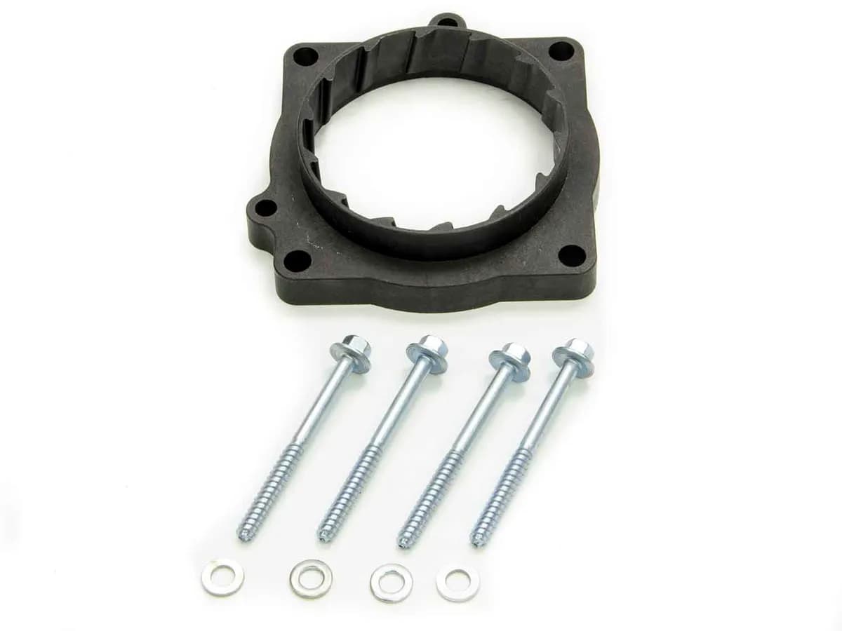 Vortice Throttle Body Spacer; Increases Lower End Torque/Fuel Efficiency/Throttle Response w/Stock Or Volant Intakes; Incl. Gasket And Hardware; Glass-Filled Nylon Composite;