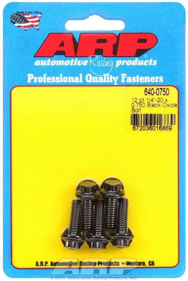 1/420 x 0.750 12pt Black Oxide Bolts