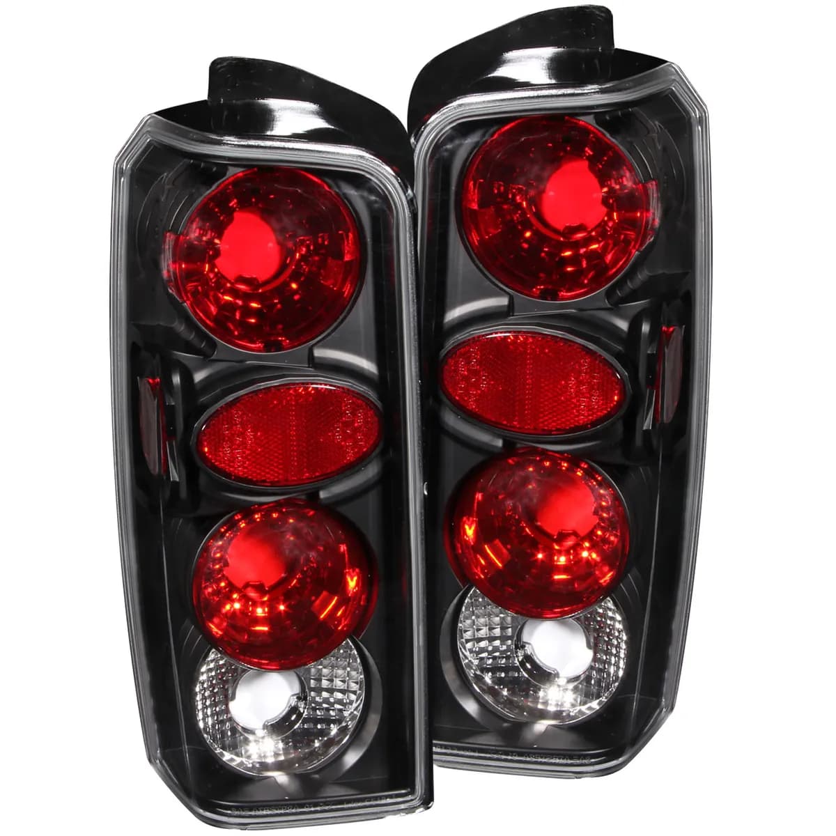 Tail Light Assembly; Clear Lens; Black Housing; Pair;