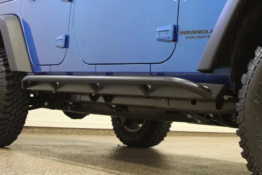 Rock Hard 4x4 Patriot Series Rocker Guards Tube Style - Angled Up - JK 4dr