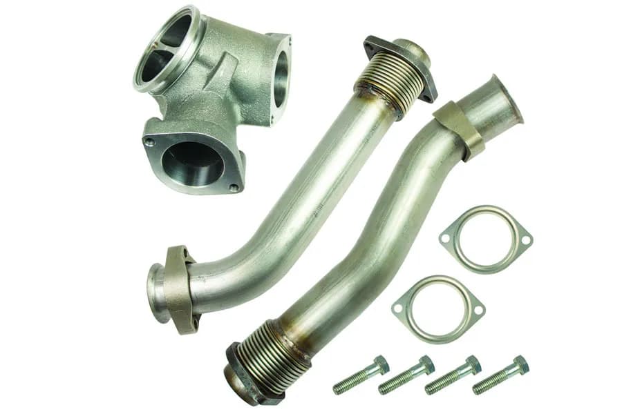 Turbocharger UpPipes Kit; Incl. Drivers And Pass. Side UpPipes/Collector Adapter/Gaskets/Hardware;