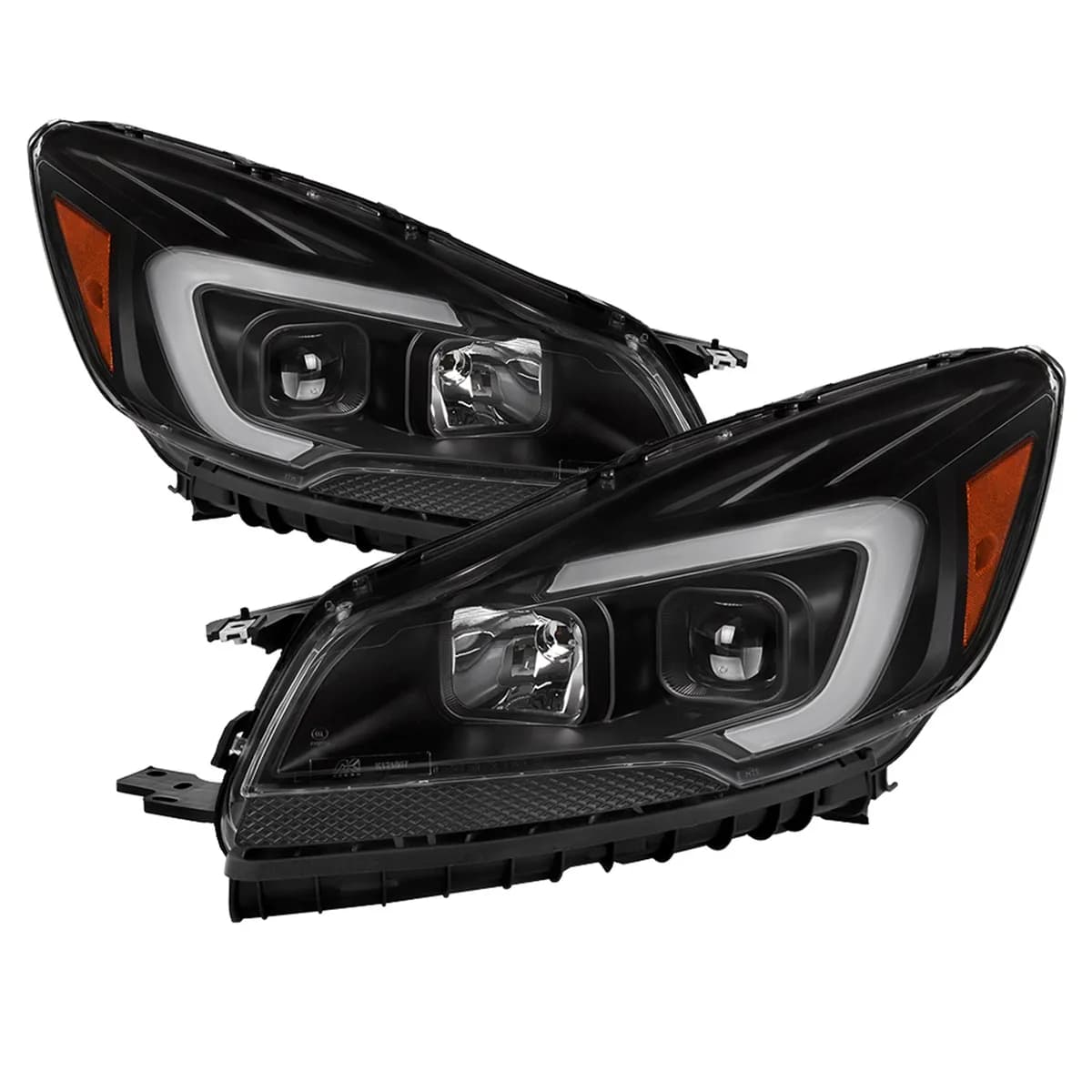 LED Light Bar Projector Headlights; Black; Halogen Models Only; Will Not Fit Xenon/HID Model;