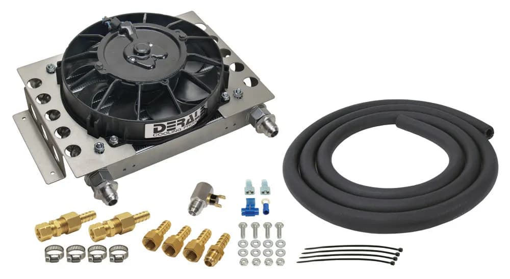 15 Row Atomic Cool Plate & Fin Remote Transmission Cooler Kit, -8AN