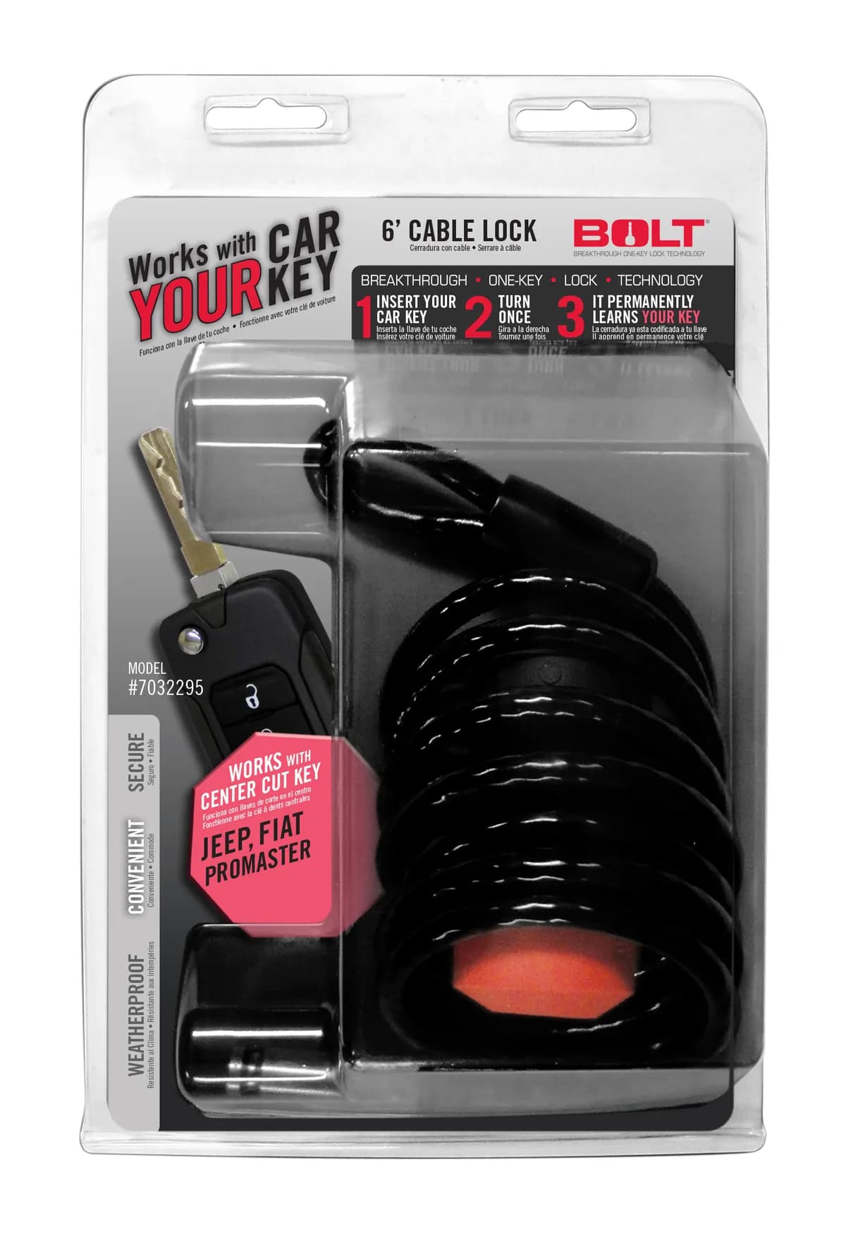 All Jeep Center Cut Includes JL 6ft Cable Lock