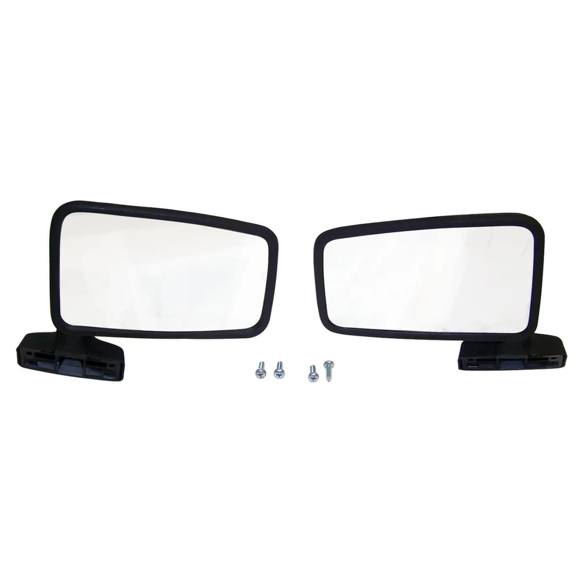 1987-1990 Cherokee XJ Non Remote Mirrors (Small); Includes Left & Right 1987-1990 Comanche MJ Non Remote Mirrors (Small); Includes Left & Right 1987-1993 Wrangler YJ w/ Full Hard Doors; Includes Left & Right