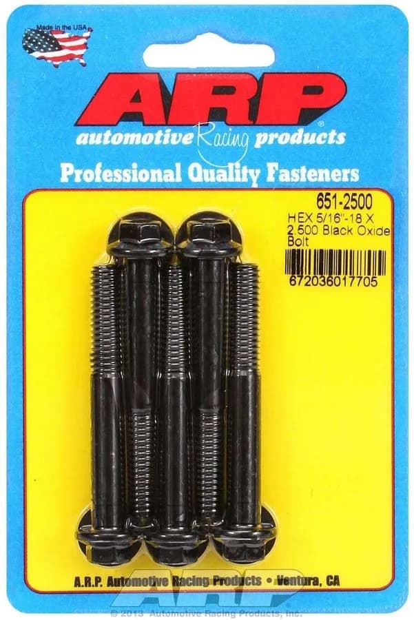 5/1618 x 2.500 Hex Black Oxide Bolts
