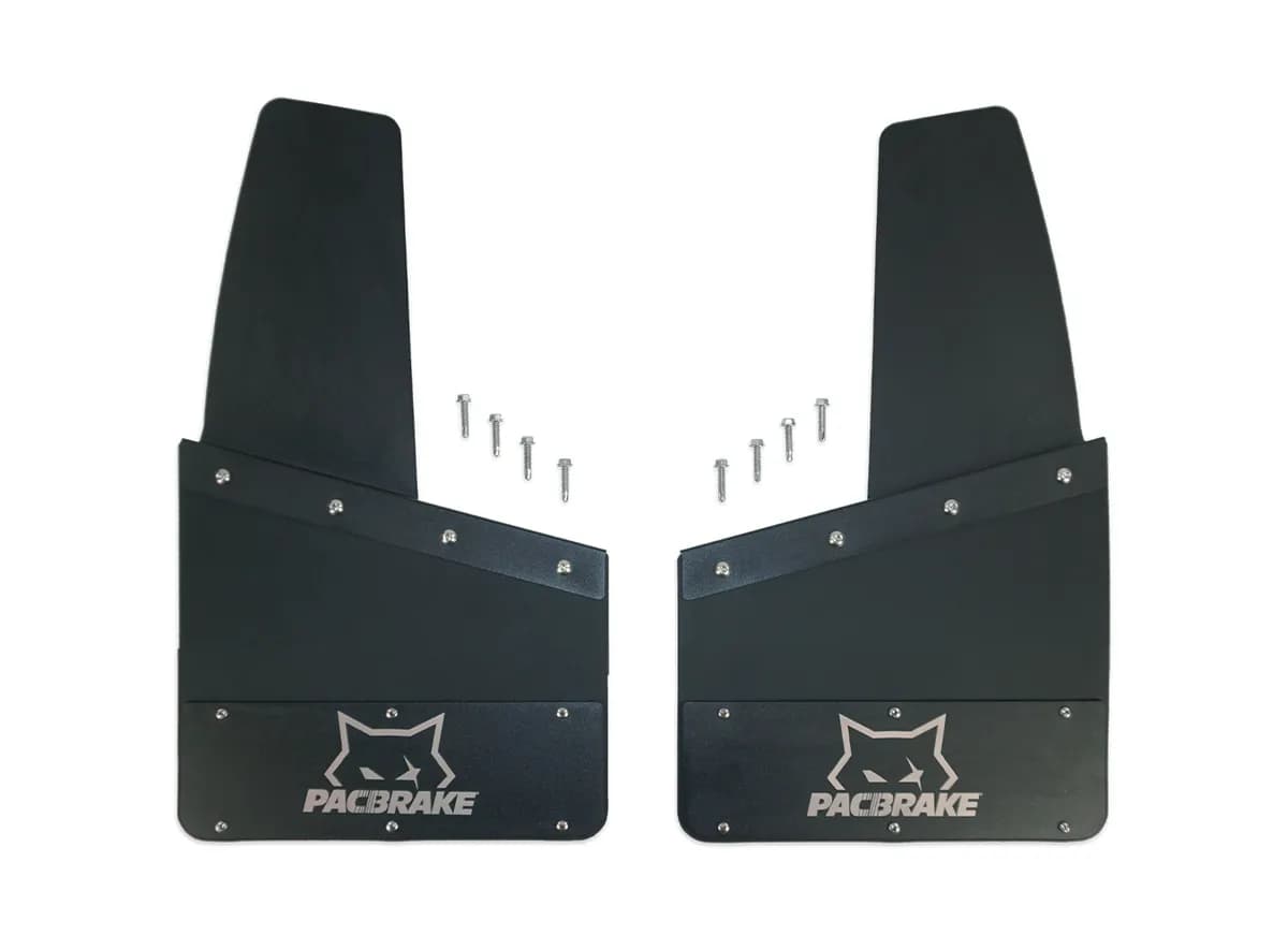 Pacbrake Kickback Mud Flap Set Universal Black Powder Coated 14 w x 12 l Hp10580-14-12