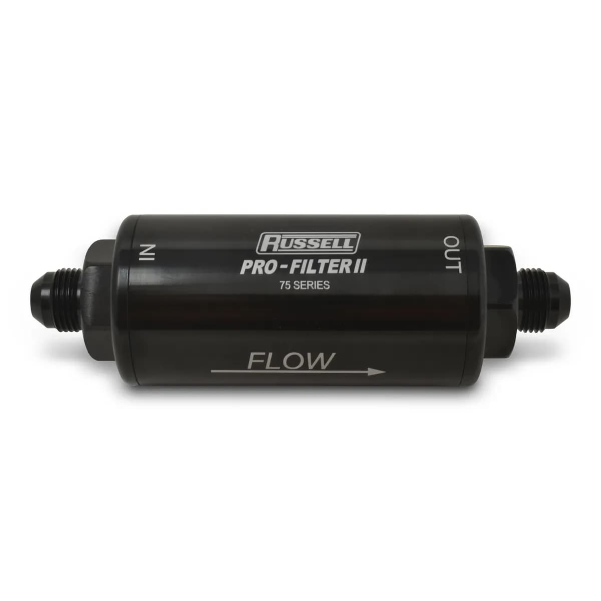 Russell 750601 75 Series Pro-filter 2 6AN Male In/Out, 10 Micron Element With Black Finish