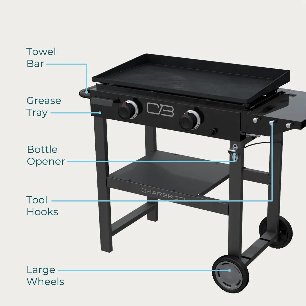 Performance Series™ 28" 2-Burner Gas Griddle with Cart and Hard Cover