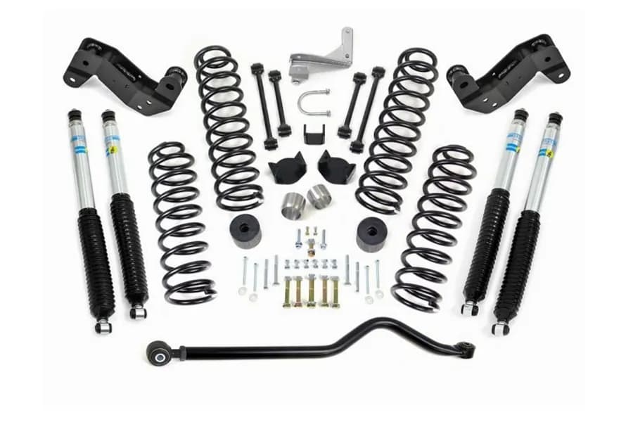 Jeep JK 4" Coil Spring Kit With Adjustable Track Bar, Caster Correction Bracket, Exhuast Spacer With Bilstein Shocks