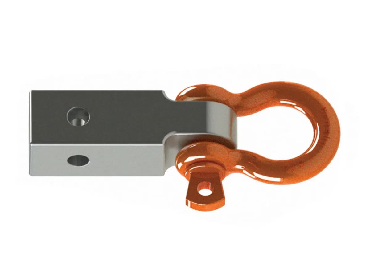 D Ring Hitch Receiver 3/4 Inch Steel Orange Zinc Coated Dual Sided Mounting Mile Marker