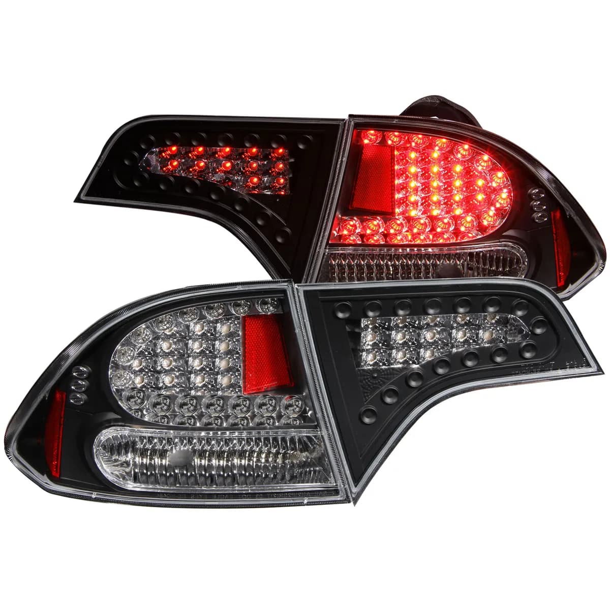 LED Tail Light Assembly; LED; Clear Lens; Black Housing; Pair;