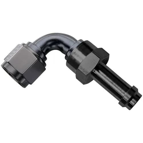 #6 90 Degree ez Street Hose End Black
