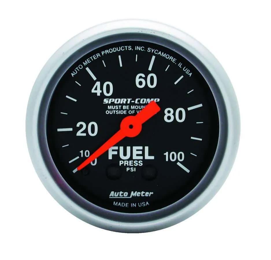 Gauge, Fuel Pressure, 2 1/16", 100psi, Mechanical, Sport-Comp