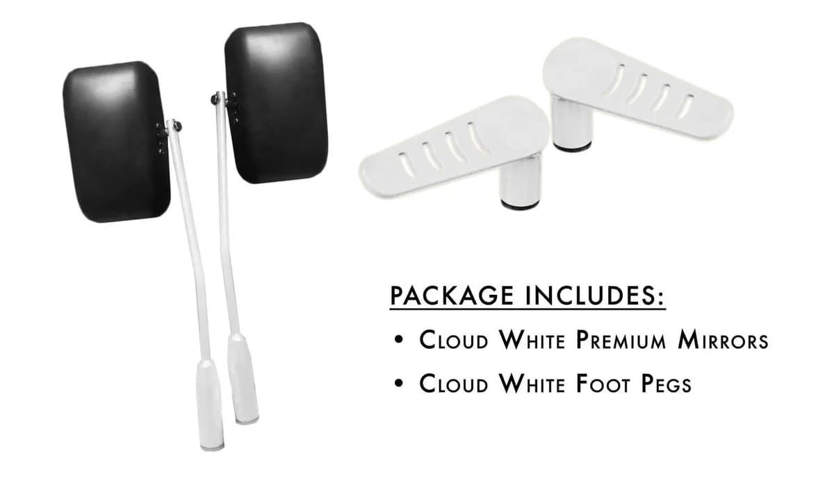 Exterior Accessories 2018 to Present Mirror and Foot Peg Kit Cloud White