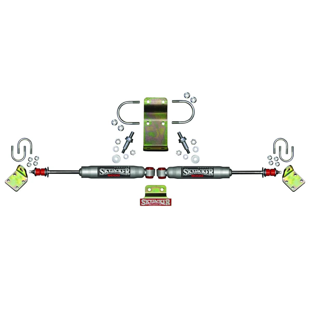 Steering Stabilizer Dual Kit Hardware Boots Not Incl. Due To Clearance Issues Silver Skyjacker