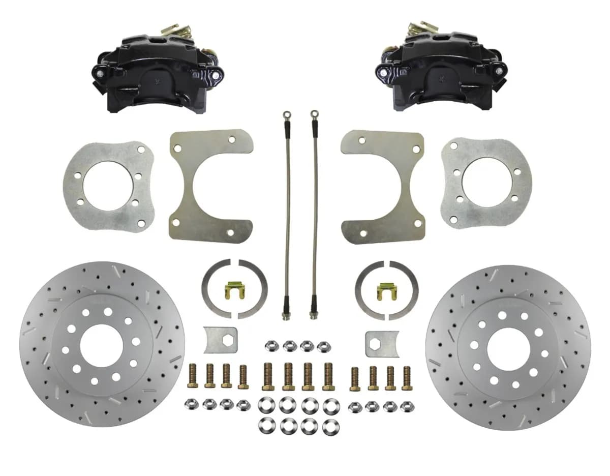 Leed Brakes BRC3001X Rear Disc Brake Kit with Drilled Rotors and Black Powder Coated Calipers