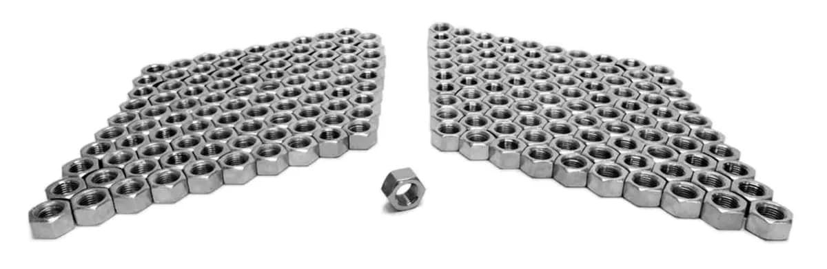 Steinjäger Nuts Bulk Full Fasteners, Bulk 5/8-18 RH 200 Pack Grade 5 Plated Zinc Yellow