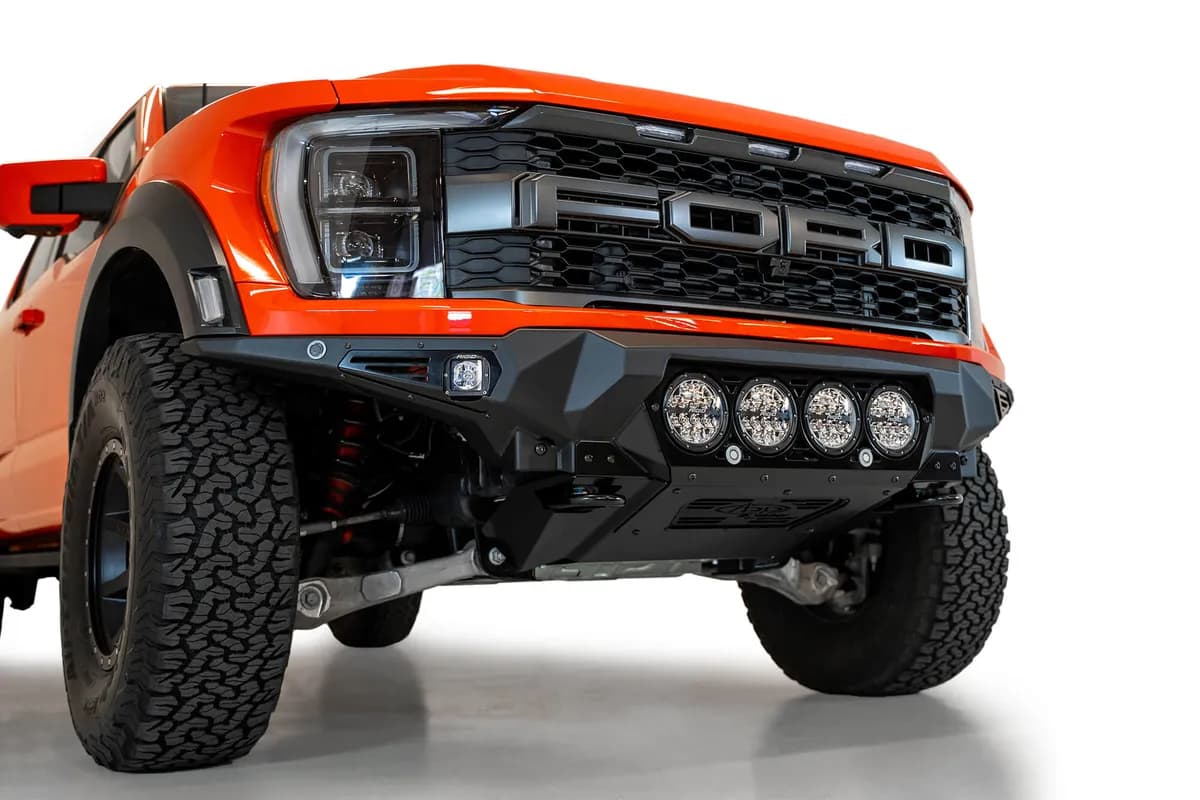 21c F150 Raptor Bomber Front Bumper Black(Mouints 4 Riged 360 6in Round Lights)