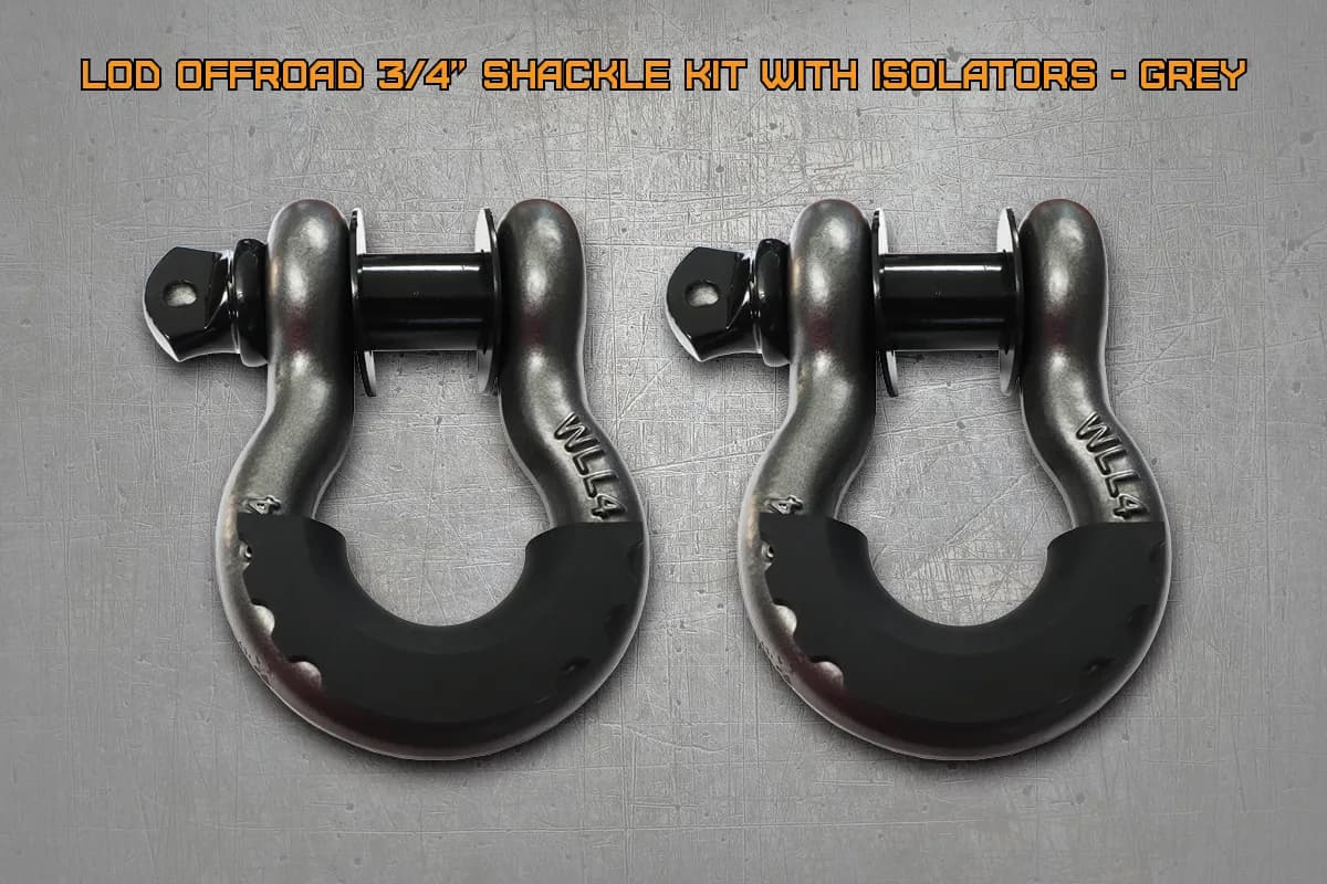 LoD Offroad 3/4 in. Shackle Kit with Isolators - Grey