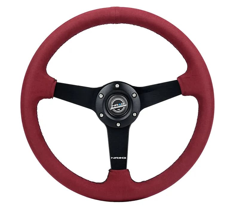 Steering Wheel 350mm 1.5 in Dish Black Alcantara