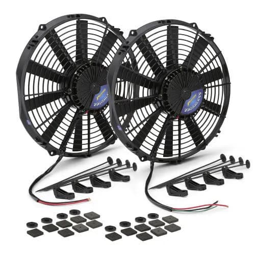 Brushless Ultraperformance 12in Electric Fan 2100 Cfm Straight Blade 12v 2 Pack