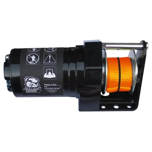 Snow Plow Winch Black 600 Lb Plow Lift 30 Inch Strap With Quick Connect Bulldog Winch