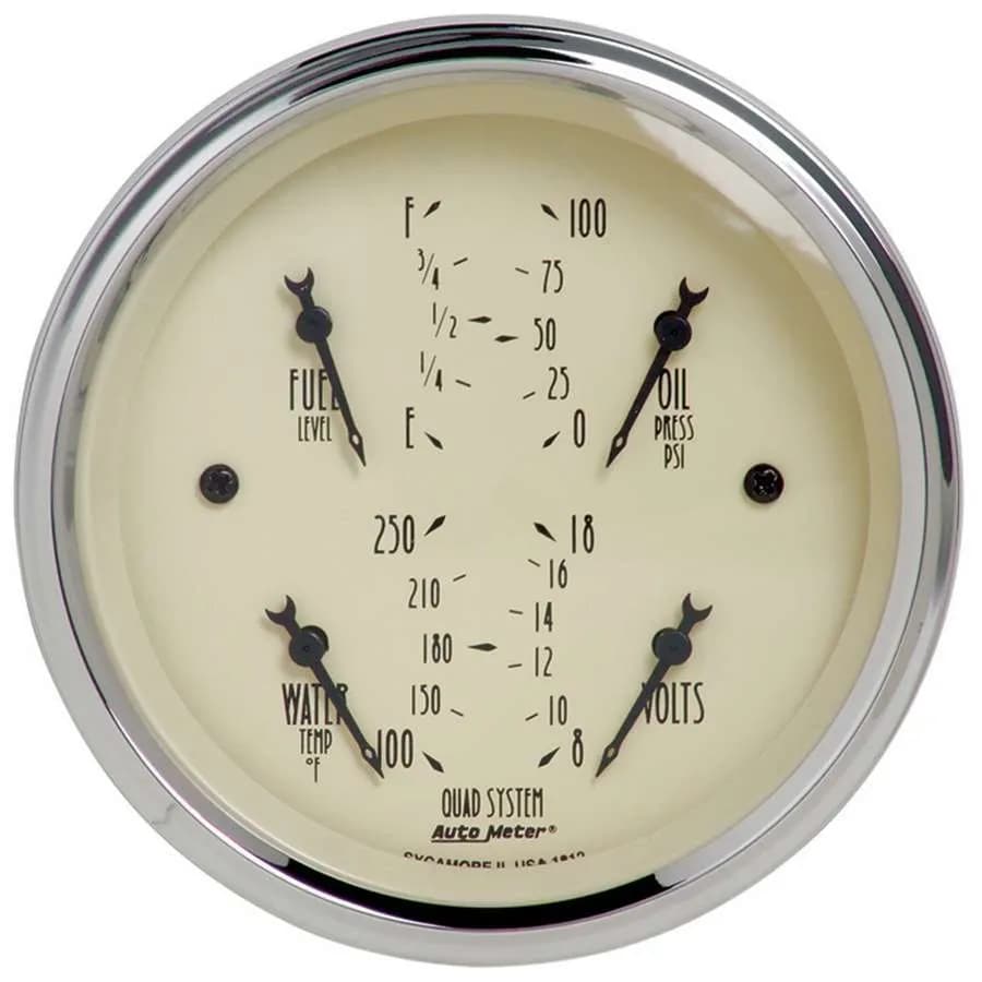 3-3/8 In. Quad Gauge, 100 Psi/100-250 Fahrenheit/8-18v/240-33 o, Antique Beige