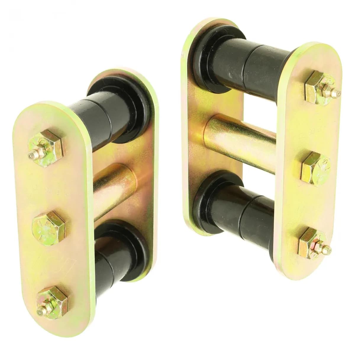 HD Leaf Spring Shackles 87-95 Wrangler YJ Front Includes Urethane Bushings HD Greasable Bolts Pair RockJock 4x4