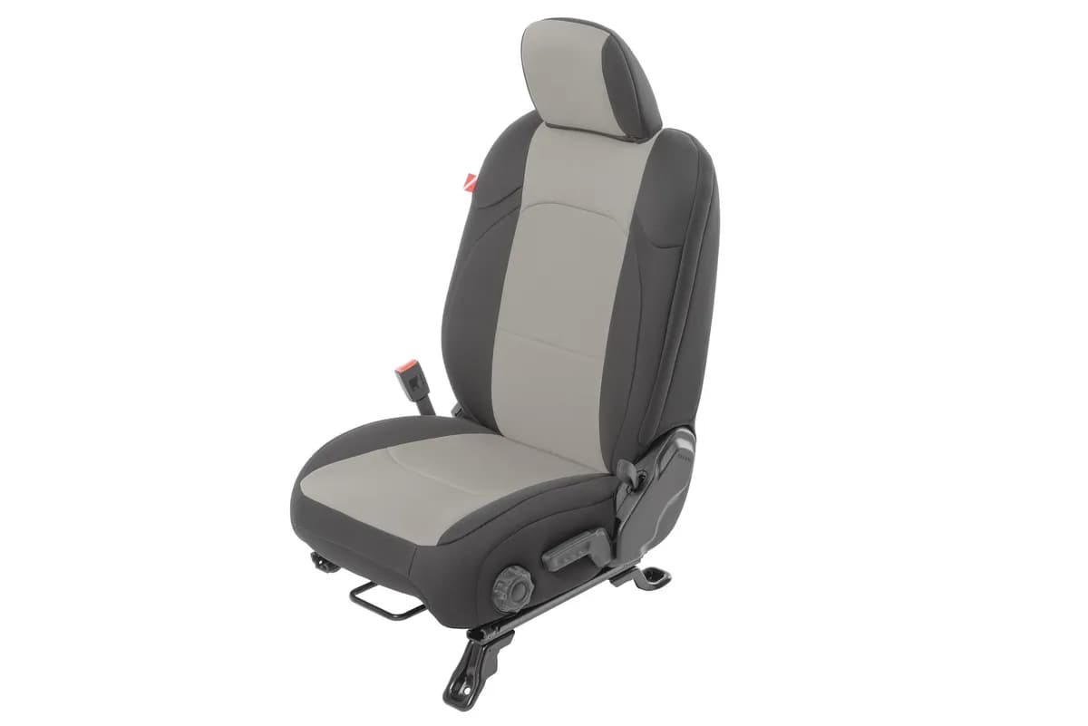 Jeep Wrangler Front and Rear Neoprene Seat Covers for 20-Up Jeep Gladiator JT w/Cloth Interior Light Gray Diver Down
