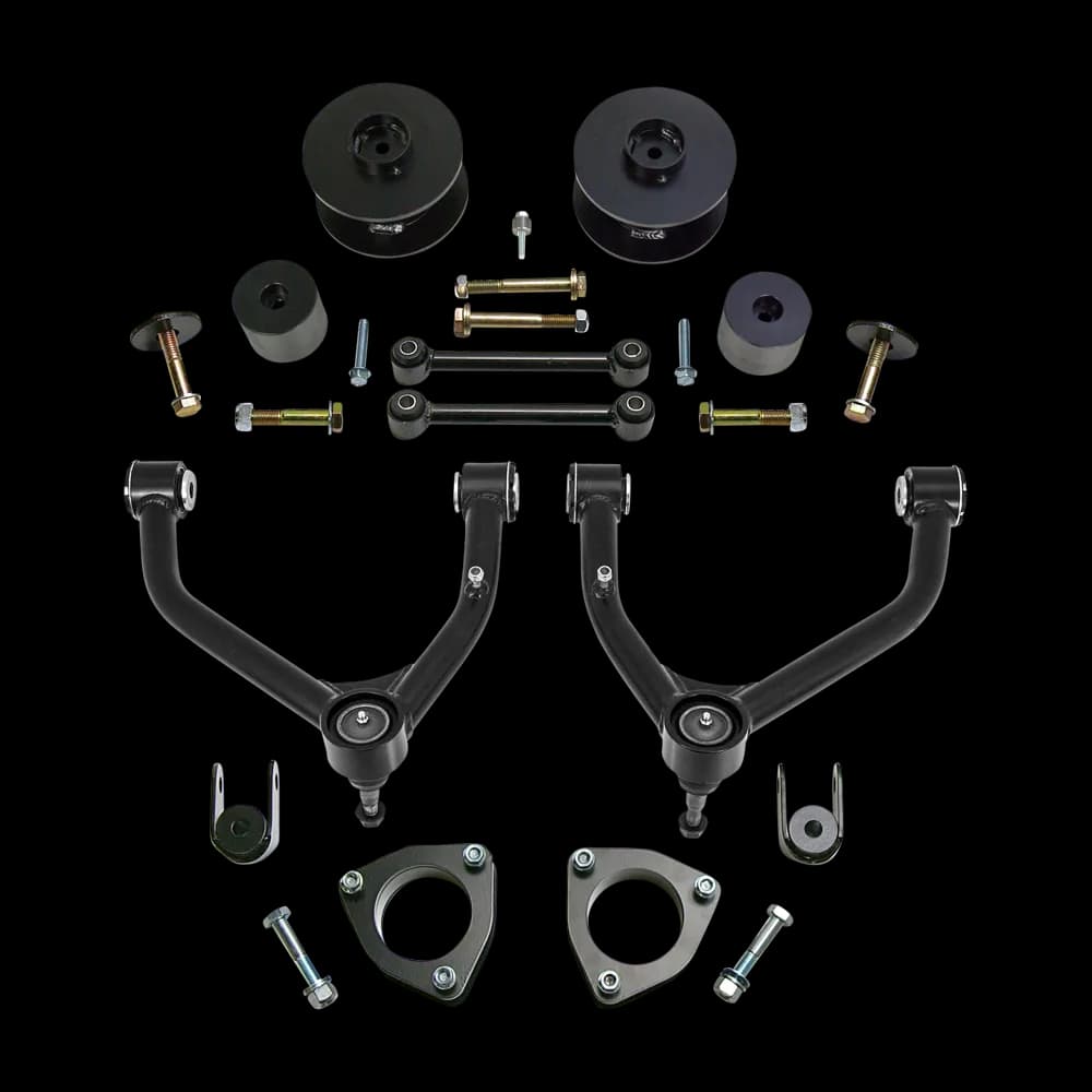 4.0 Front Strut Extension-3.0 Rear Coil Spacer-Tube A-Arm-For Use With Factory Aluminum Suspension 2015-2016 Chevroletgmc Tahoesuburbanyukon XL 4WD