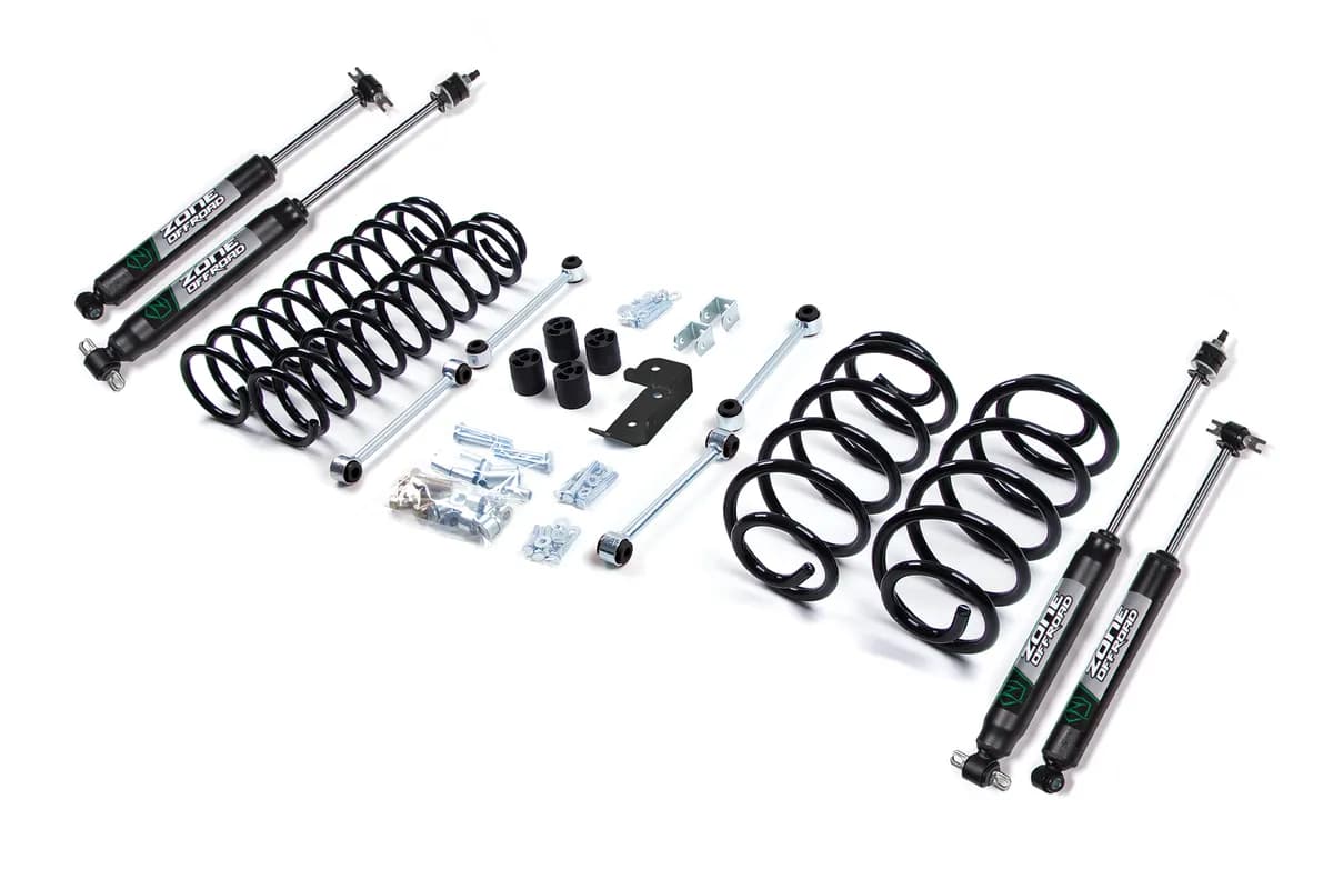 97-02 Jeep Wrangler TJ 3 Inch Coil Spring Lift Kit With Nitro Shocks Zone Offroad