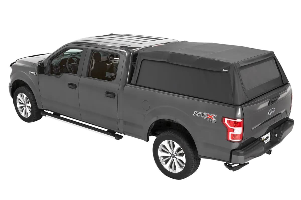 Supertop Truck Bed Cap 2 For Ford 2015-2024 F-150 6.5 Foot Black Diamond PVC Coated Sailcloth No Drill Bestop