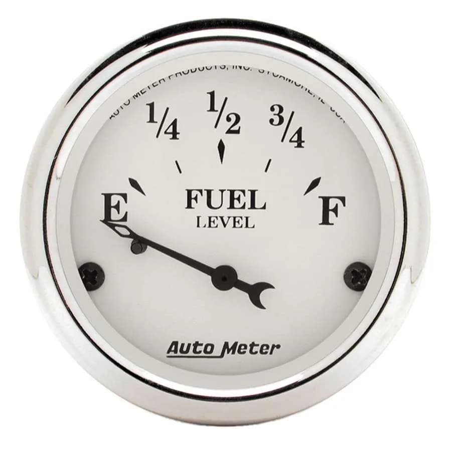 Gauge, Fuel Level, 2 1/16", 73OE to 10OF, Elec, Old Tyme White