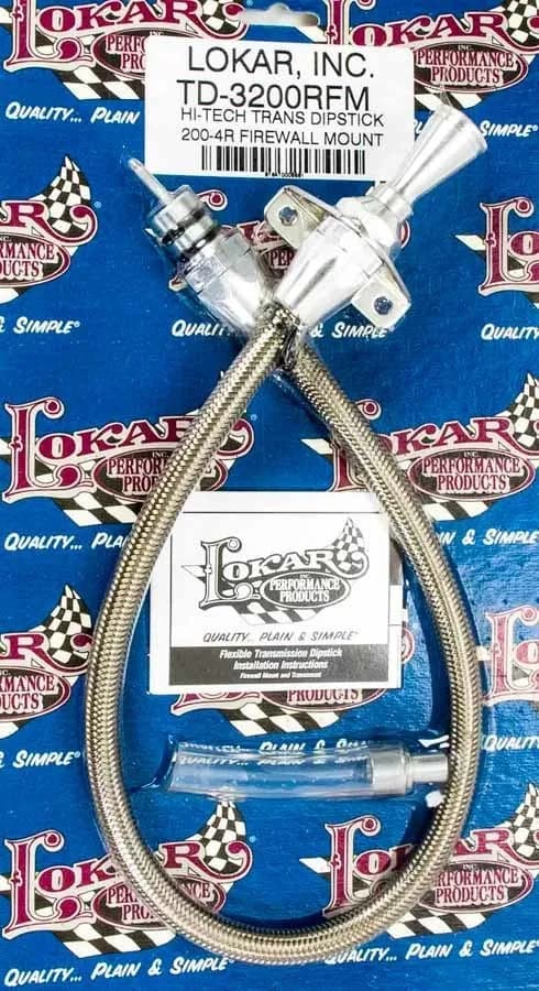 Hi-Tech Flexible Braided Transmission Dipstick; 24 in.; Firewall Mount; Incl. Flexible Dipstick/Funnel Adapter/Braided Stainless Outer Housing; Stainless Steel Finish;