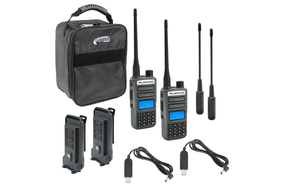 Rugged Radios Adventure Pack - Rugged Gmr2 Plus - Gmrs And Frs Two Way Handheld Radios w/ Accessories - Grey