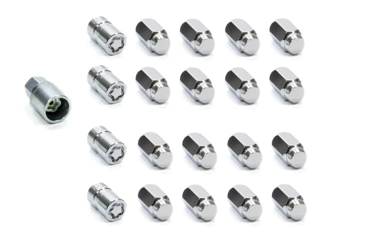 5 Lug Hex Install Kit M14x1.5 Cone Seat W/Wheel Lks 22mm Hex 1.635 In Oal Chro