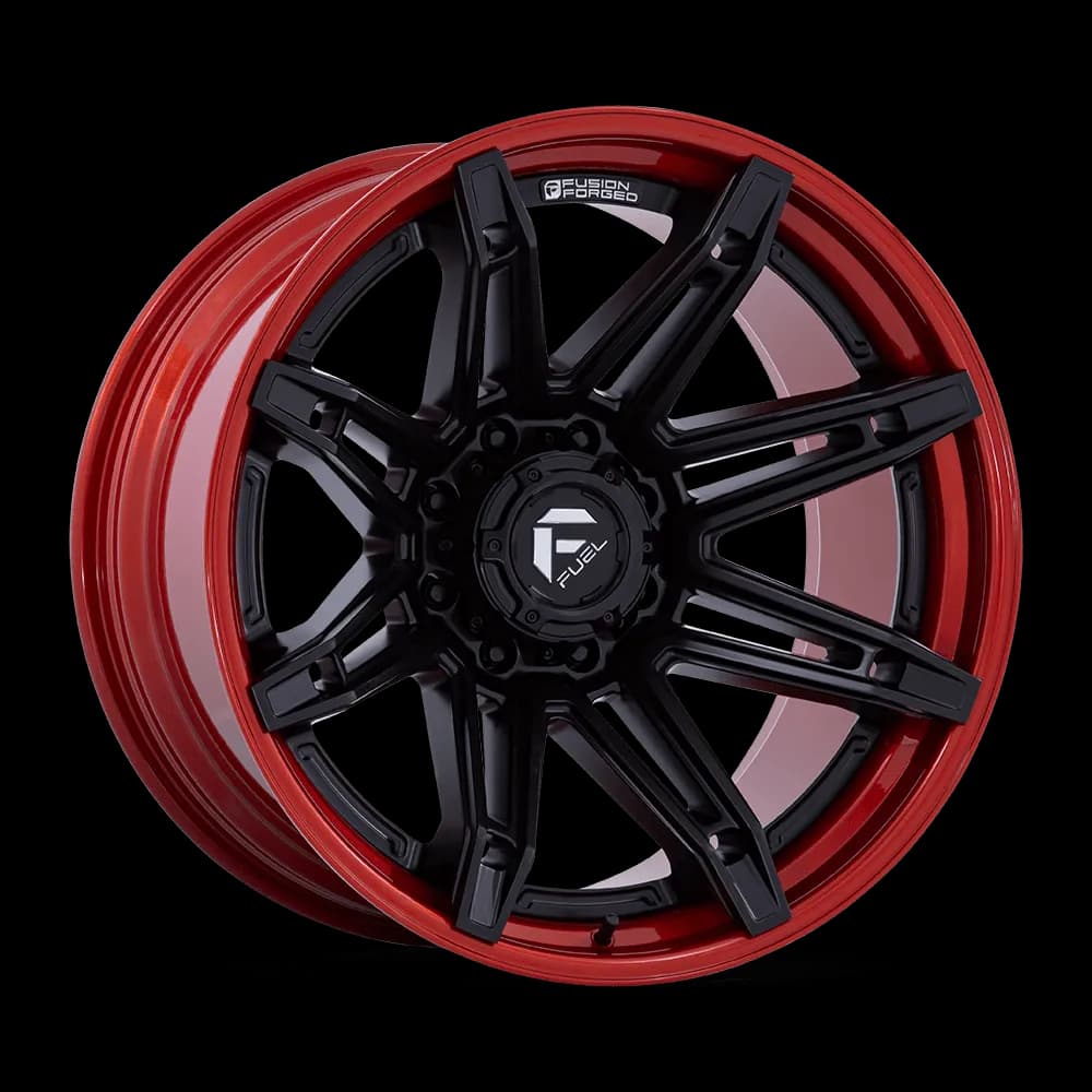 Fuel Wheels | Brawl | Matte Black w/ Candy Red Lip