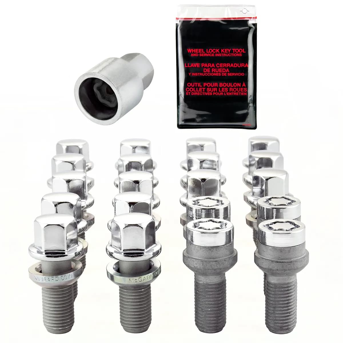 Hex Lug Bolt Install Kit 5 Lug M14x1.5 Radius Seat W/Wheel Lks 17mm Hex 27.5