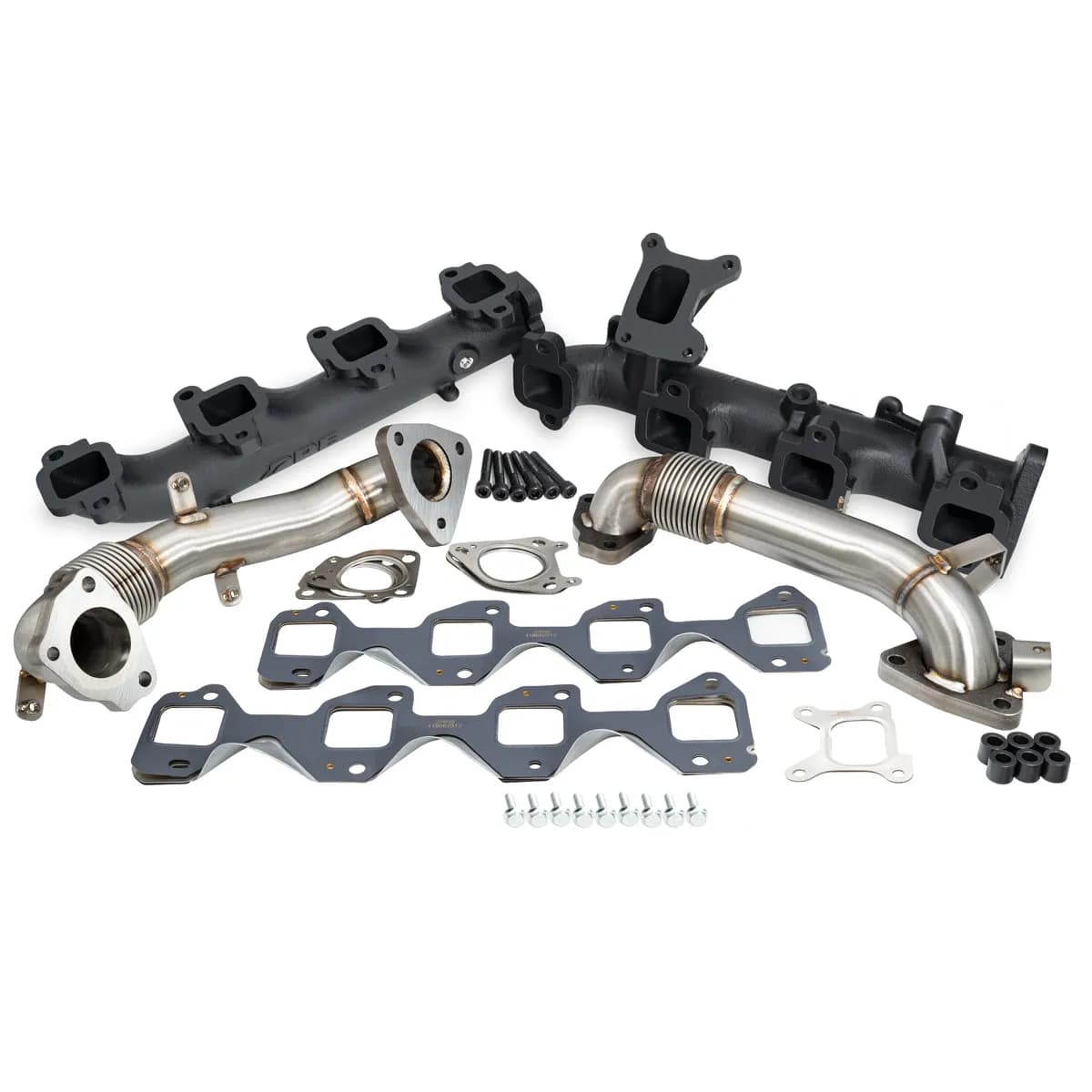 High Flow Exhaust Manifold And Uppipes Kit Silverado/Sierra 6.6l L5p Black