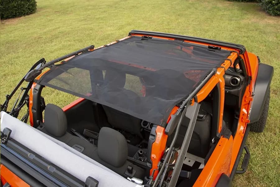 Eclipse Sun Shade Fullt Black; 1819 Jeep Wrangler JL 2dr