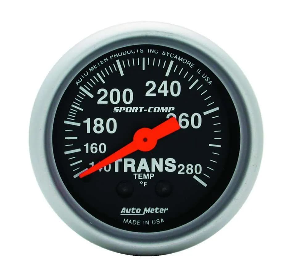 Gauge, Trans Temp, 2 1/16", 140-280?F, Mechanical, 8ft., Sport-Comp
