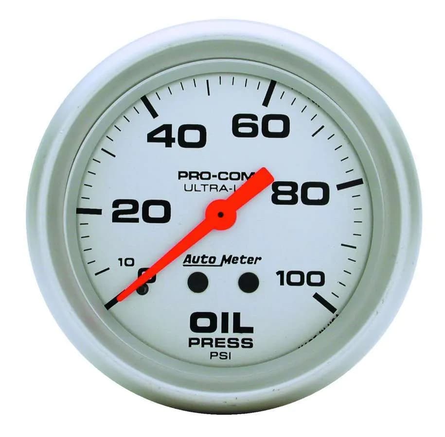 Gauge, Oil Pressure, 2 5/8", 100psi, Mechanical, Ultra-Lite