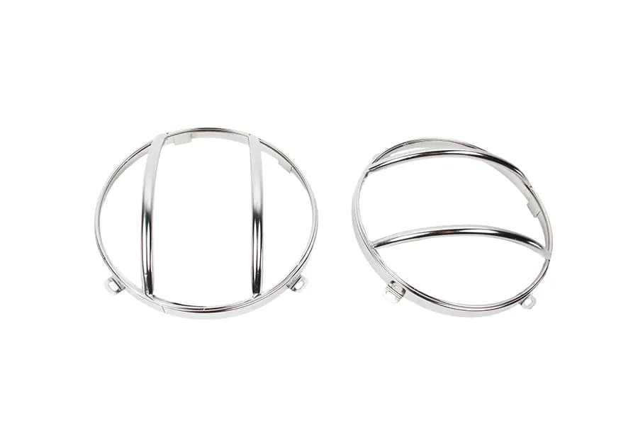 Jeep JK Euro Headlight Guards Pair 07-18 Wrangler JK Polished Silver Kentrol