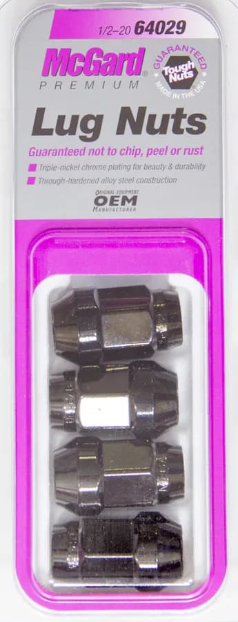 Hex Lug Nut 1/220 Cone Seat Bulge 3/4 Hex 1.45 in Oal Black (4 Pk)