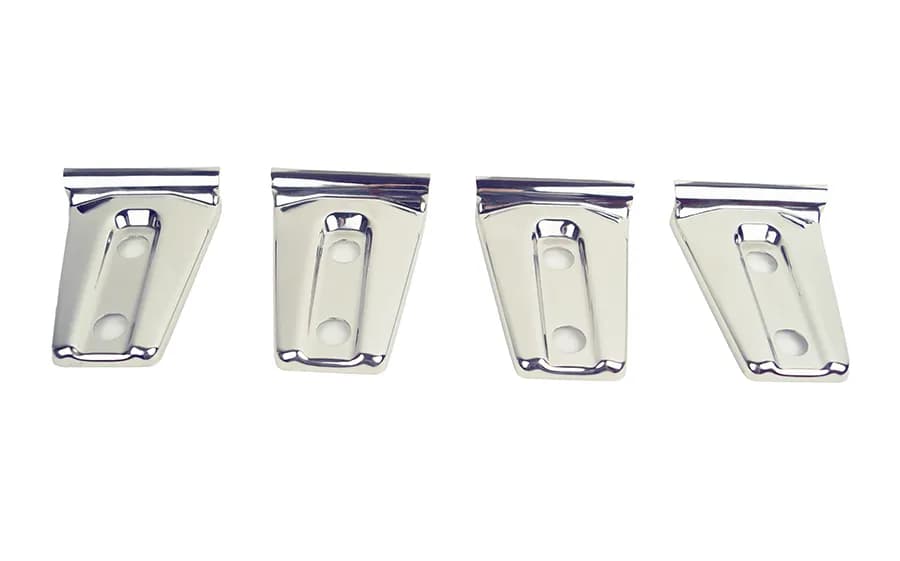 Jeep JK Door Hinge Overlays 4 Pieces 2 Door 07-18 Wrangler JK Polished Silver Kentrol
