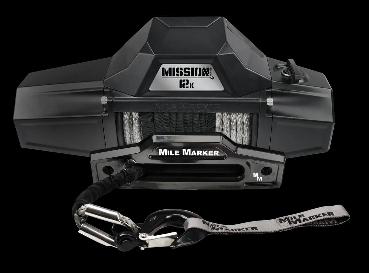 Mission 12K Capacity Winch with Synthetic Rope - Covert Black