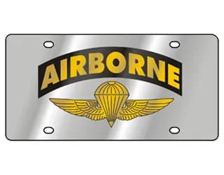 US Airborne Stainless Steel License Plate